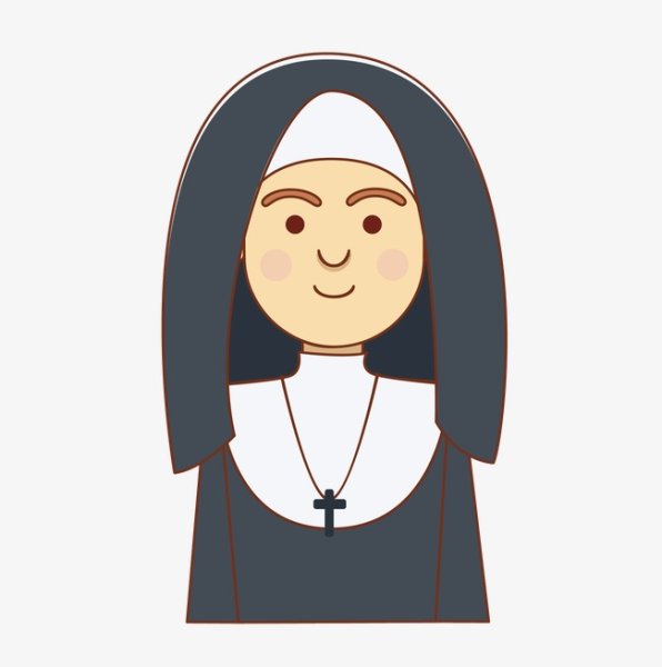 Монахиня рисунок