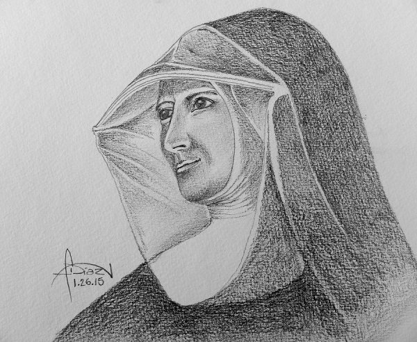 Монахиня рисунок