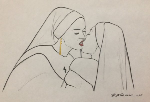 Монашка рисунок для срисовки