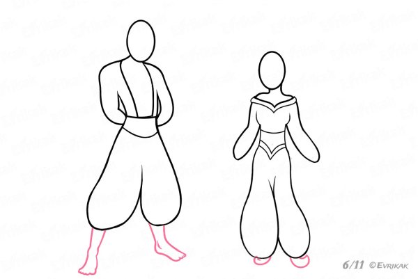 Нарисовать Алладина поэтапно