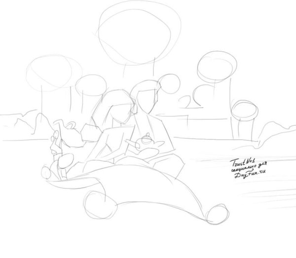 Нарисовать Аладдина поэтапно