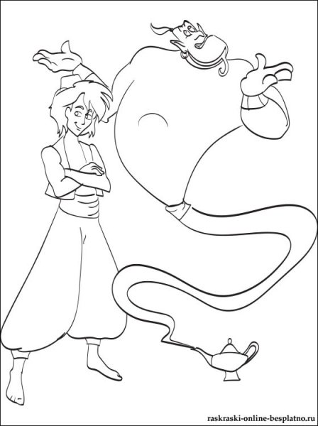 Как нарисовать Алладина и Жасмин