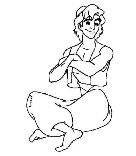 Алладин мультфильм раскраска