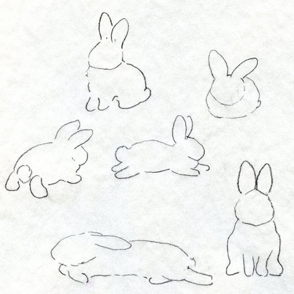 Поэтапное рисование зайца