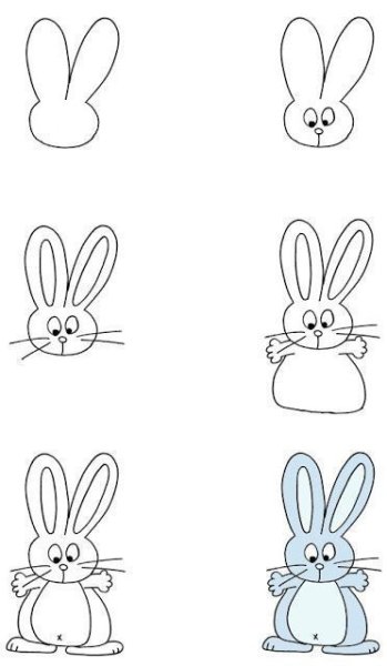 Рисуем зайчика поэтапно