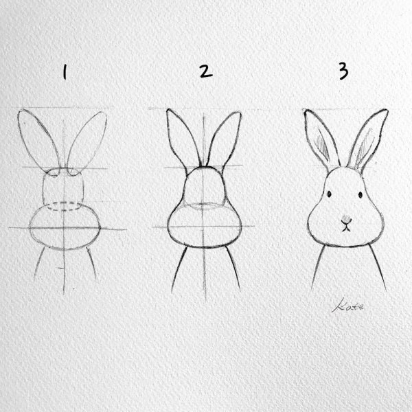 Поэтапное рисование кролика