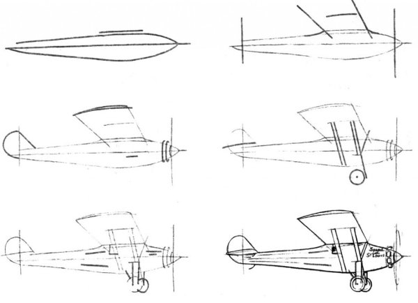 Как нарисовать самолет