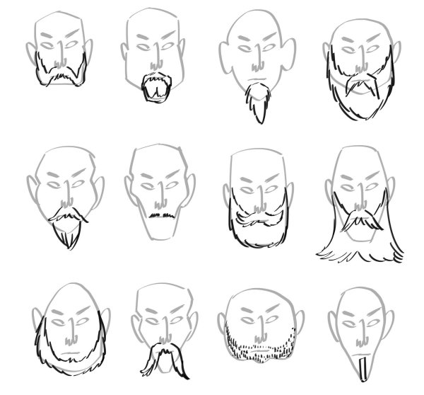 Борода туториал рисование