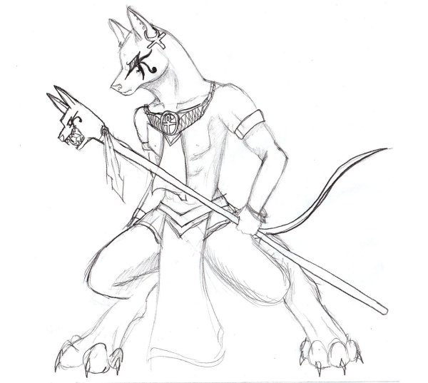 Бог Анубис в древнем Египте раскраска