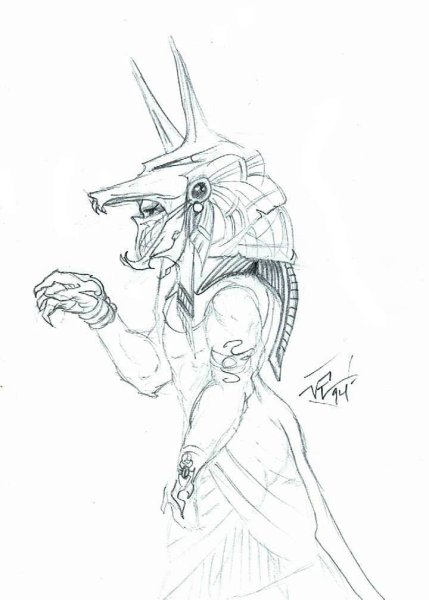 Анубис карандашом