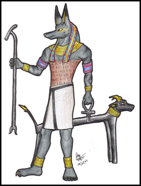 Анубис Бог Египта нарисовать