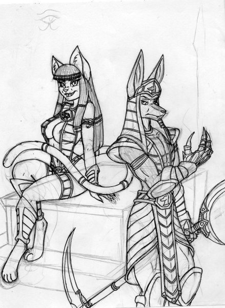 Легкий эскиз Анубиса