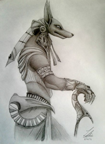 Древний Бог Египта Анубис эскизы