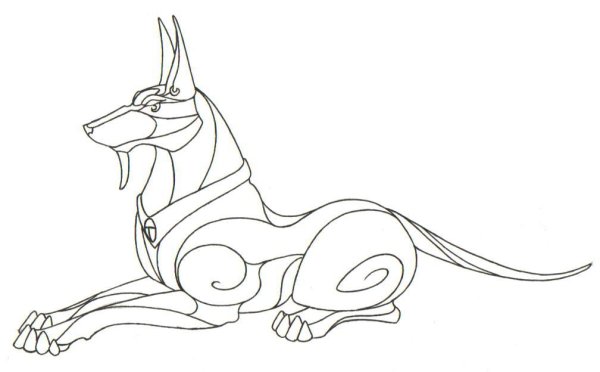 Срисовка статуи Бога Анубиса