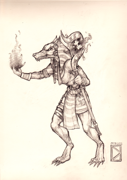 Анубис Бог Египта срисовка