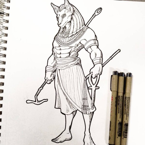 Анубис карандашом