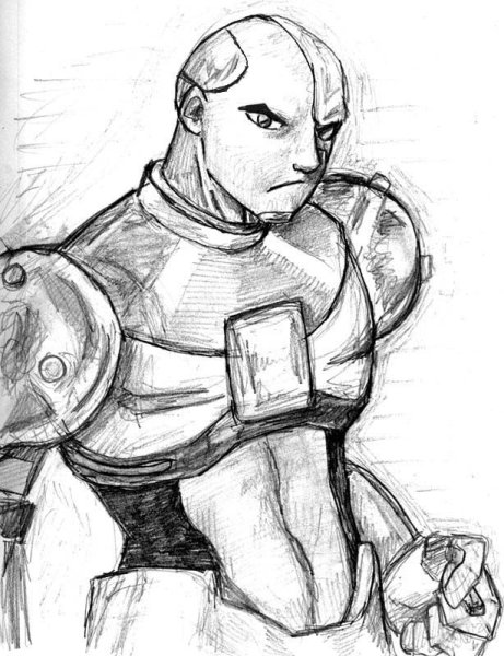 Киборг рисунок карандашом