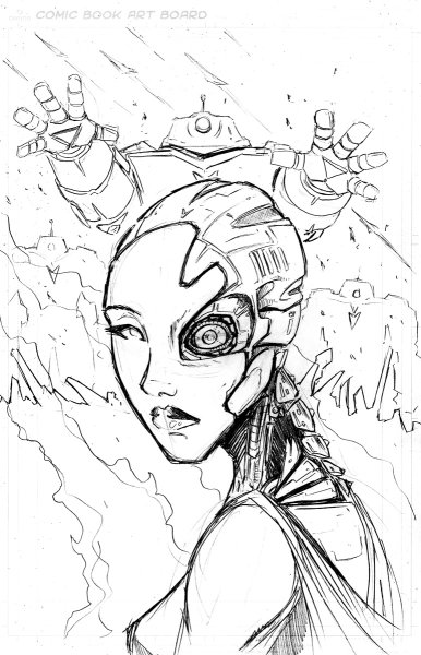 Киборг рисунок