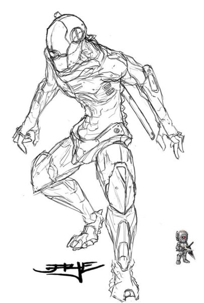 Киборг карандашом