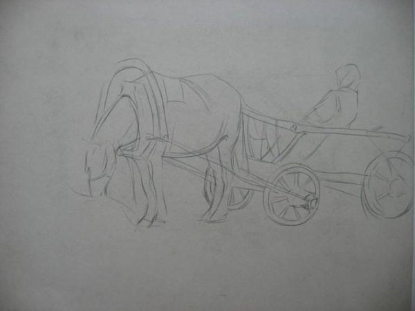 Повозка рисунок карандашом