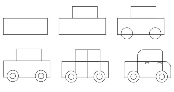Рисование машина для детей средней группы