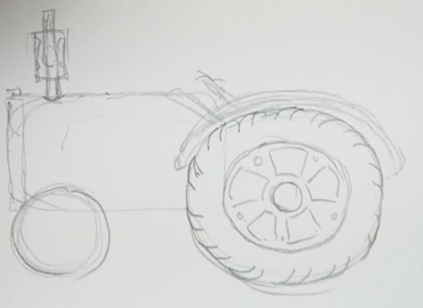 Рисунки для срисовки карандашом трактор