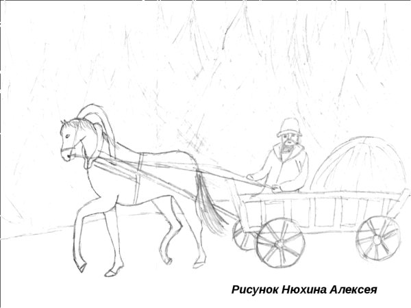 Рисунок к рассказу Пересолил Чехов карандашом