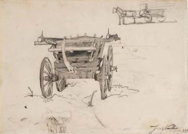 Телега Старая рисунок