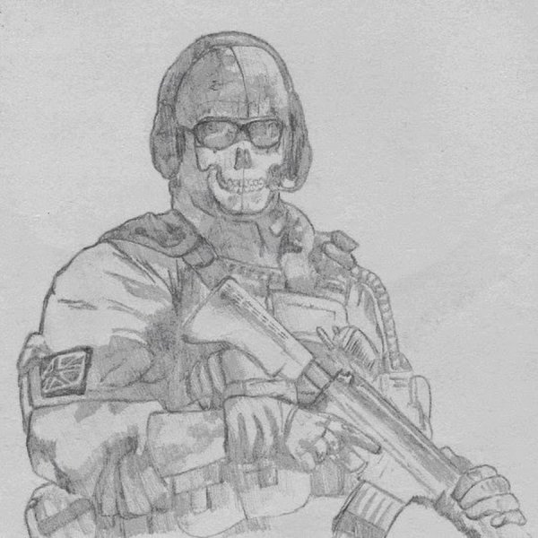 Гоуст из Call of Duty раскраска