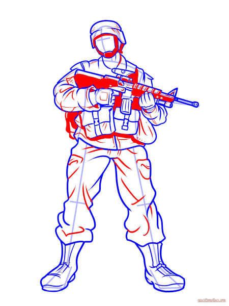 Нарисовать спецназовца