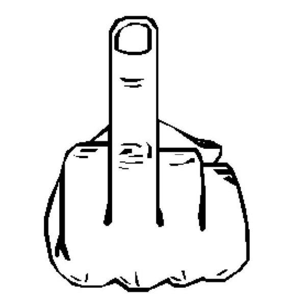 Фак на прозрачном фоне карандашом