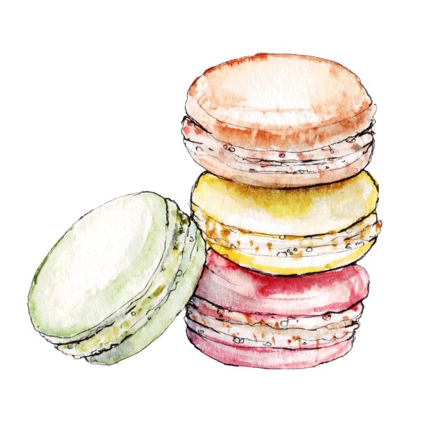 Макарунс акварель