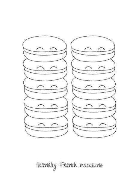 Макаруны раскраска