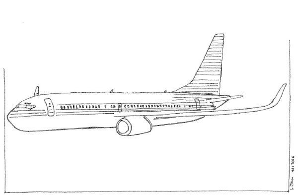 Раскраска самолет Боинг 737