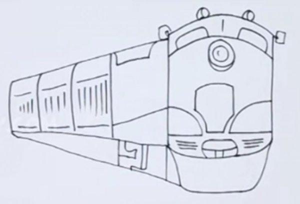 Поезд карандашом для детей