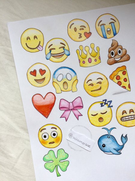Стикеры для срисовки легкие смайлики
