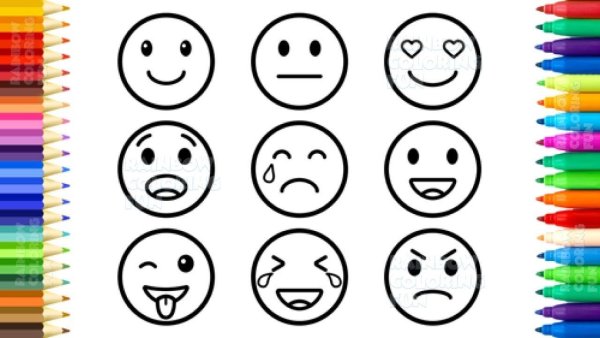 Раскраски смайлики маленькие