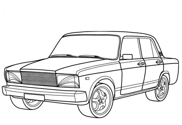 Модель ВАЗ 2107 раскраска