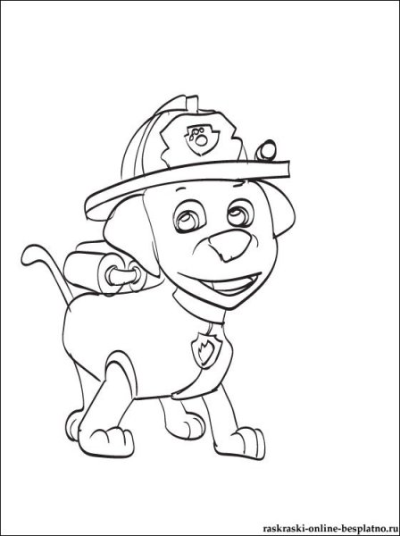 Щенячий патруль Маршал раскраска цветная