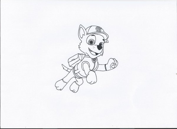 Рокки из Щенячьего патруля раскраска