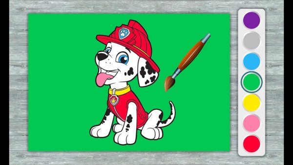 Разукрашки Щенячий патруль Маршал