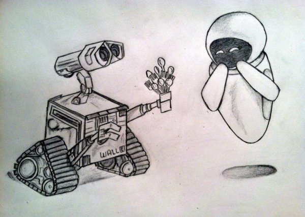 Валли и ева рисунок