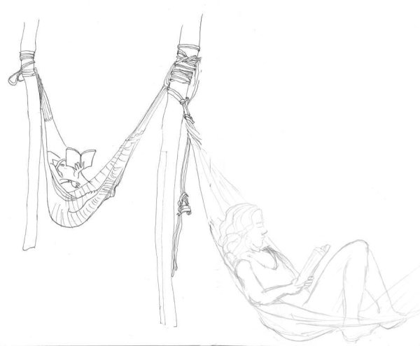 Гамак рисунок карандашом
