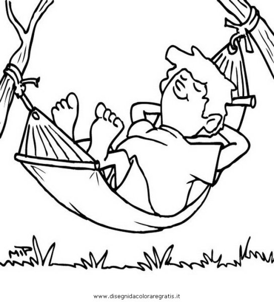 Эскиз гамак между пальмами