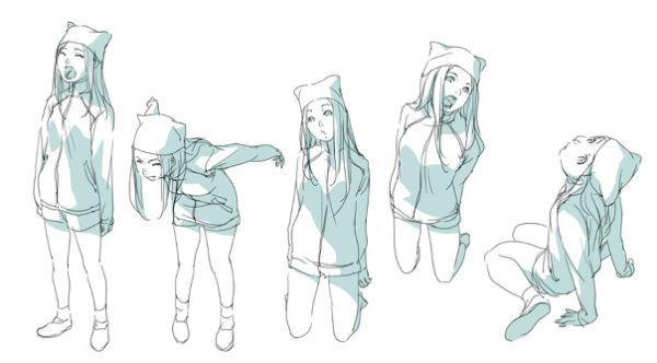 Позы в толстовке рисование