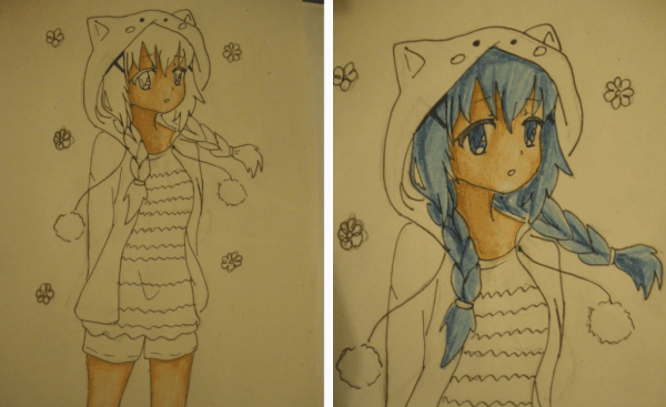 Рисунки карандашом срисовать девушек в пижаме