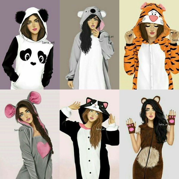 Подруги в кигуруми арт
