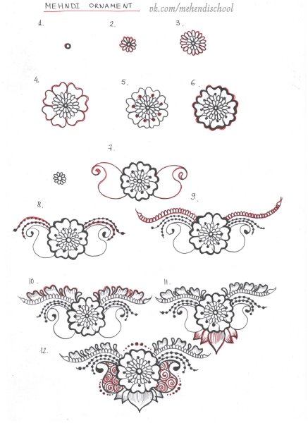 Мехенди для начинающих эскизы поэтапно