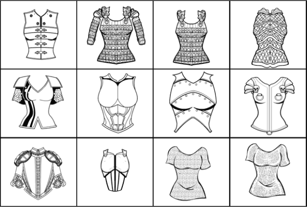 Нагрудник броня для срисовывания