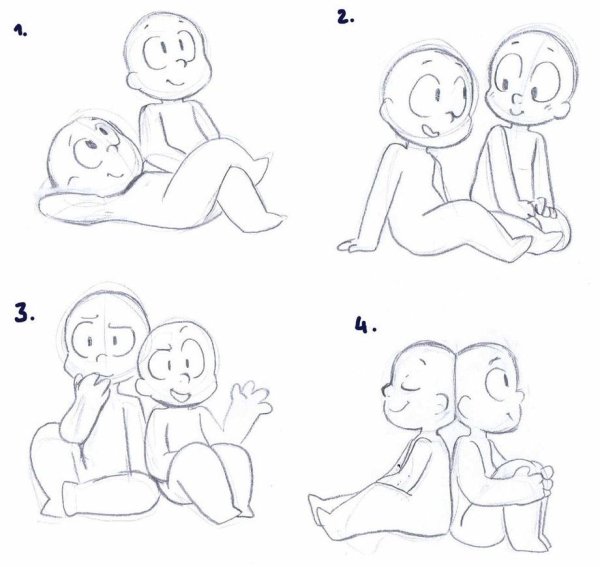 Позы для рисования обнимашки друзей